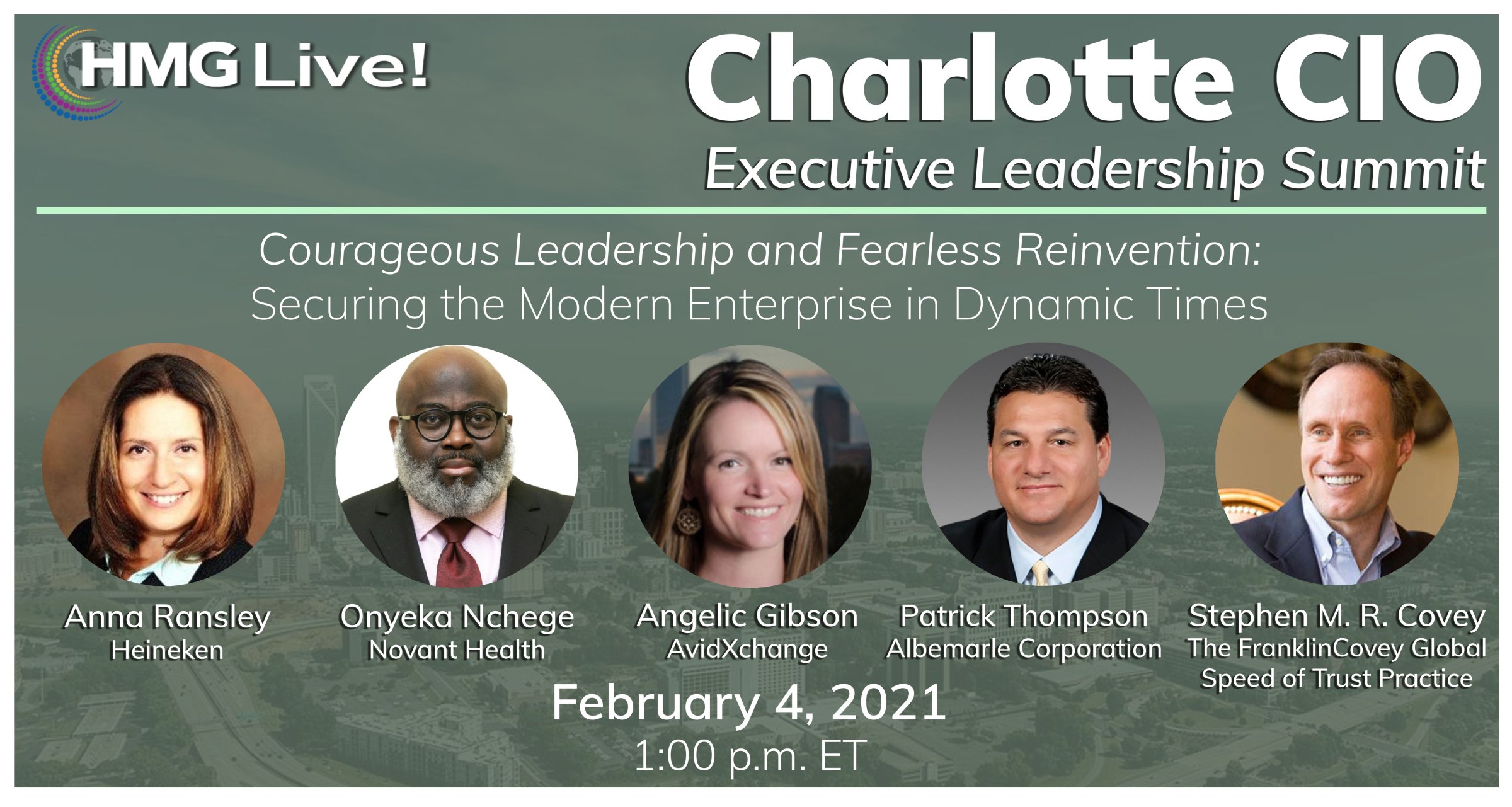 CIO Leadership: Business Tech Executives to Discuss the Criticality of Fostering Speed of Trust at its Upcoming HMG Live! Charlotte CIO Executive Leadership Summit