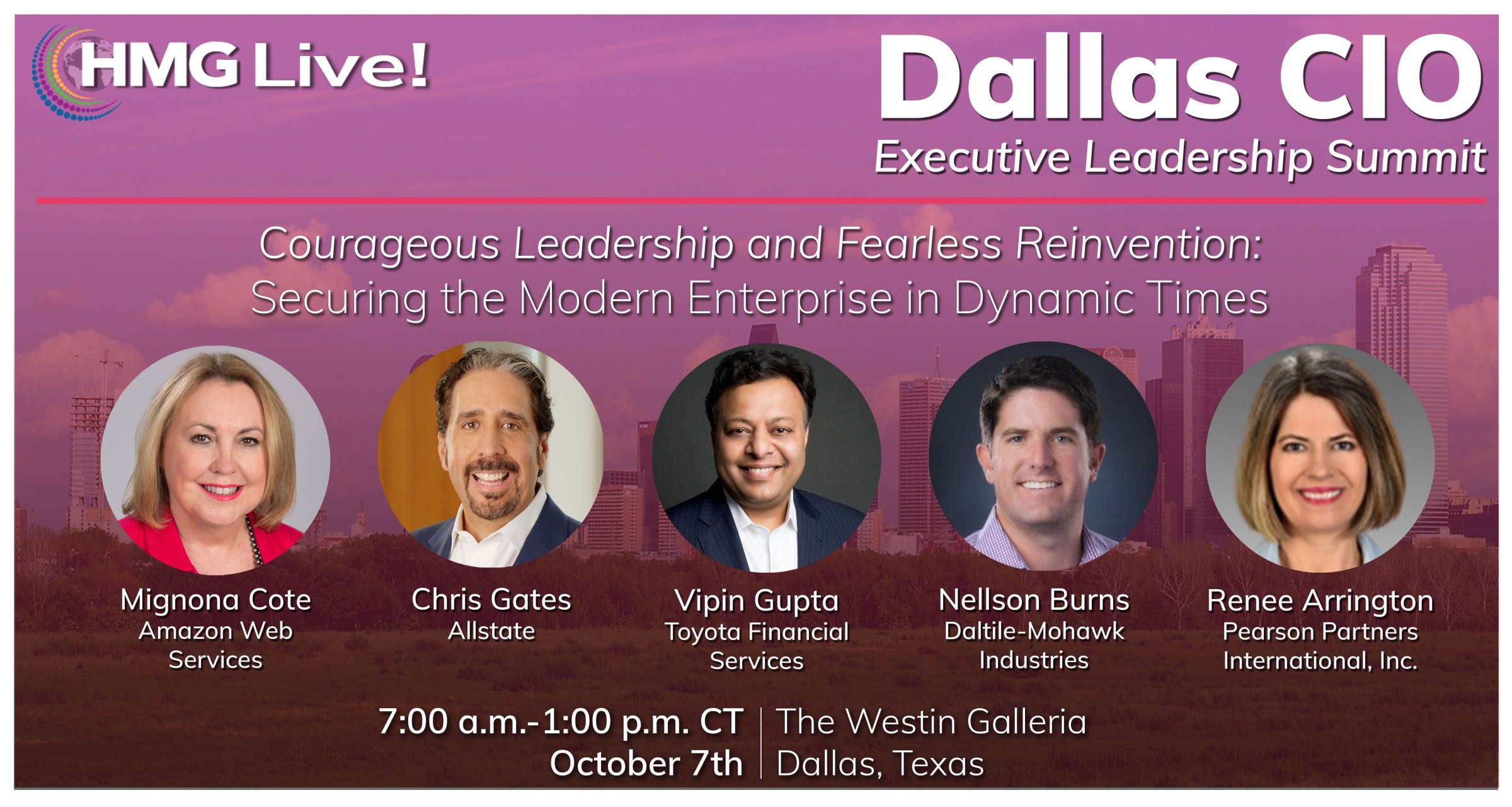 CIO Leadership: Mapping Leadership Competencies to Win the Global War for Talent Will Drive the Discussion at the In-Person 2021 HMG Live! Dallas CIO Summit on October 7