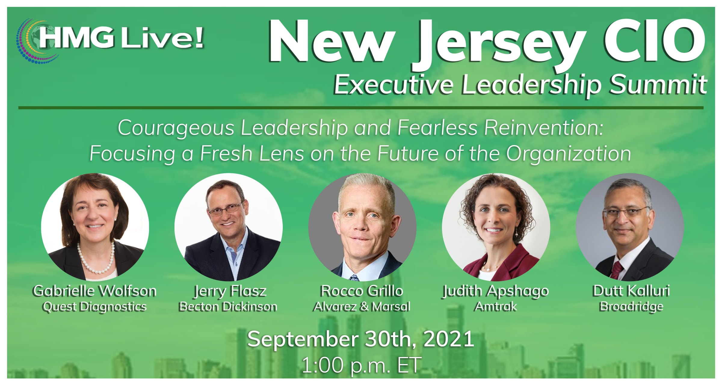 CIO Leadership: The Role of the CIO in Growing the Business Will Power the Discussion at the 2021 HMG Live! New Jersey CIO Executive Leadership Summit on September 30